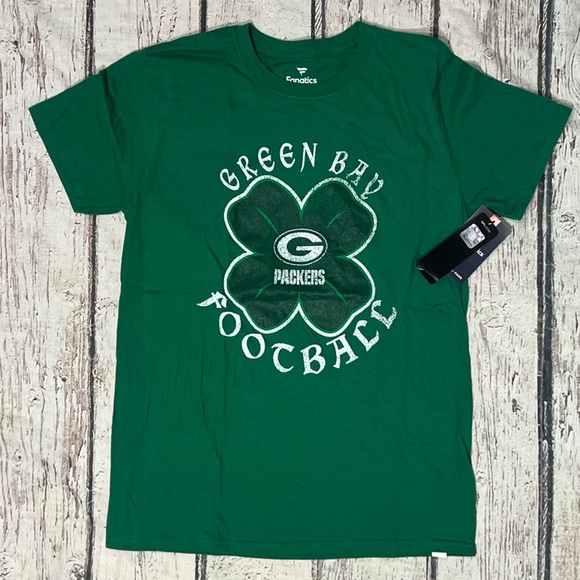 Green Bay Packers Football St. Patricks Day Irish New NFL Football Tshirt - Picture 1 of 6